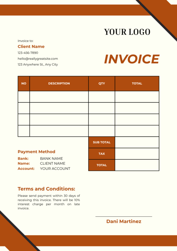 Canva Invoice Templates - Editable Design