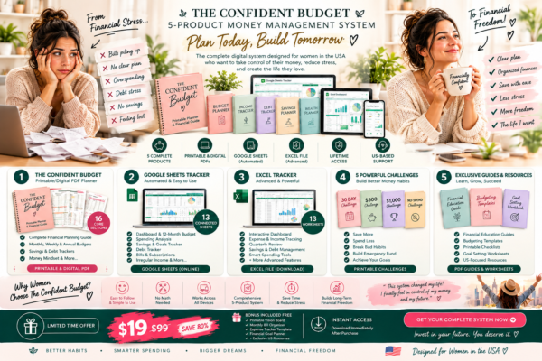 Budget planner for women - The Confident Budget 5-product money management system